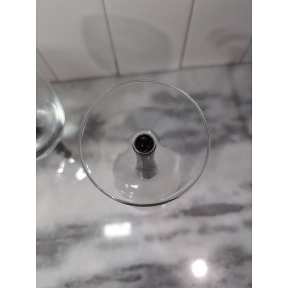 Denby Handmade Red Wine Glasses Set, Jet Black Confetti Stems, Set of 2, Elegant - Picture 7 of 9